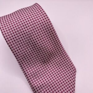 Canali Burgundy and White Checkered Tie